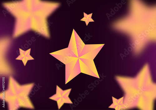 star shape gradient yellow to pink The center and surrounding focus is blurred, designed for background decoration in the festival, celebration, new year, Christmas.