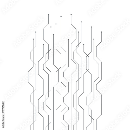 digital technology electronics circuit board elements on white