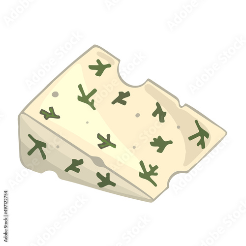 Curd cheese symbol, bryndza in cartoon style. For restaurant menus and websites. Vector illustration