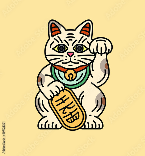 Japanese traditional lucky cat "MANEKI NEKO" . A cat figurine that wishes for money and happiness to come.