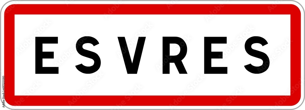 Panneau entrée ville agglomération Esvres / Town entrance sign Esvres Panneau entrée ville agglomération Esvres / Town entrance sign Esvres
