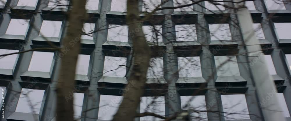 EST TRACKING Shot of a modern business office building EST TRACKING Shot of a modern business office building