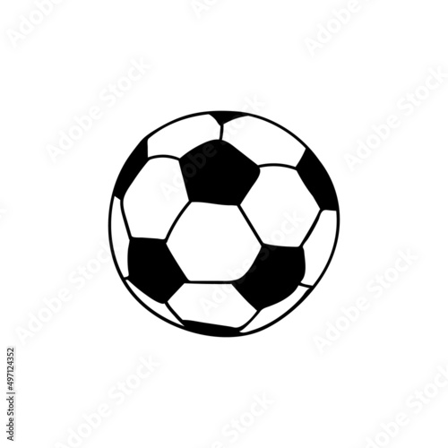 Hand drawn football ball illustration in vector. Doodle football ball illustration in vector