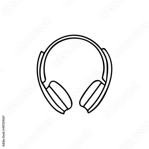 Doodle headphones icon in vector. Hand drawn headphones icon in vector.