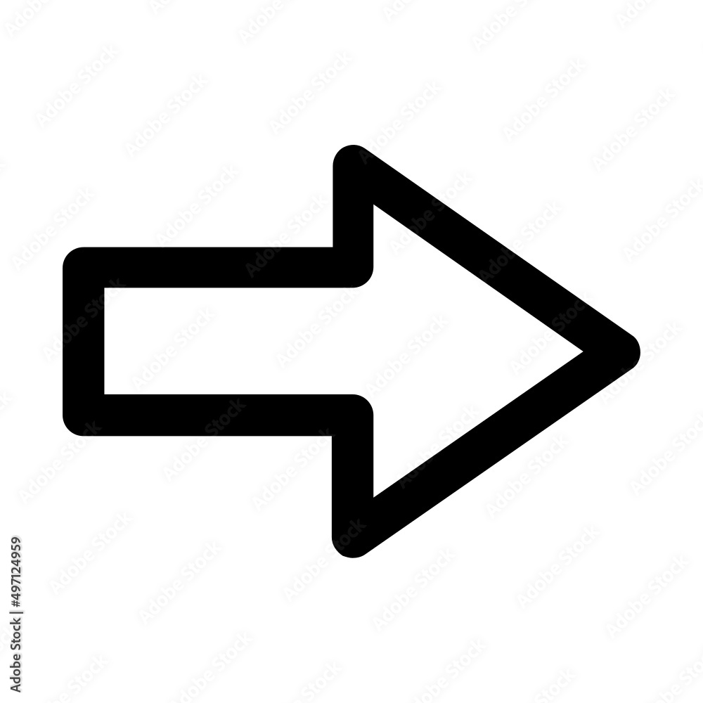 Icon illustration of arrow outline on transparent Icon illustration of arrow outline on transparent