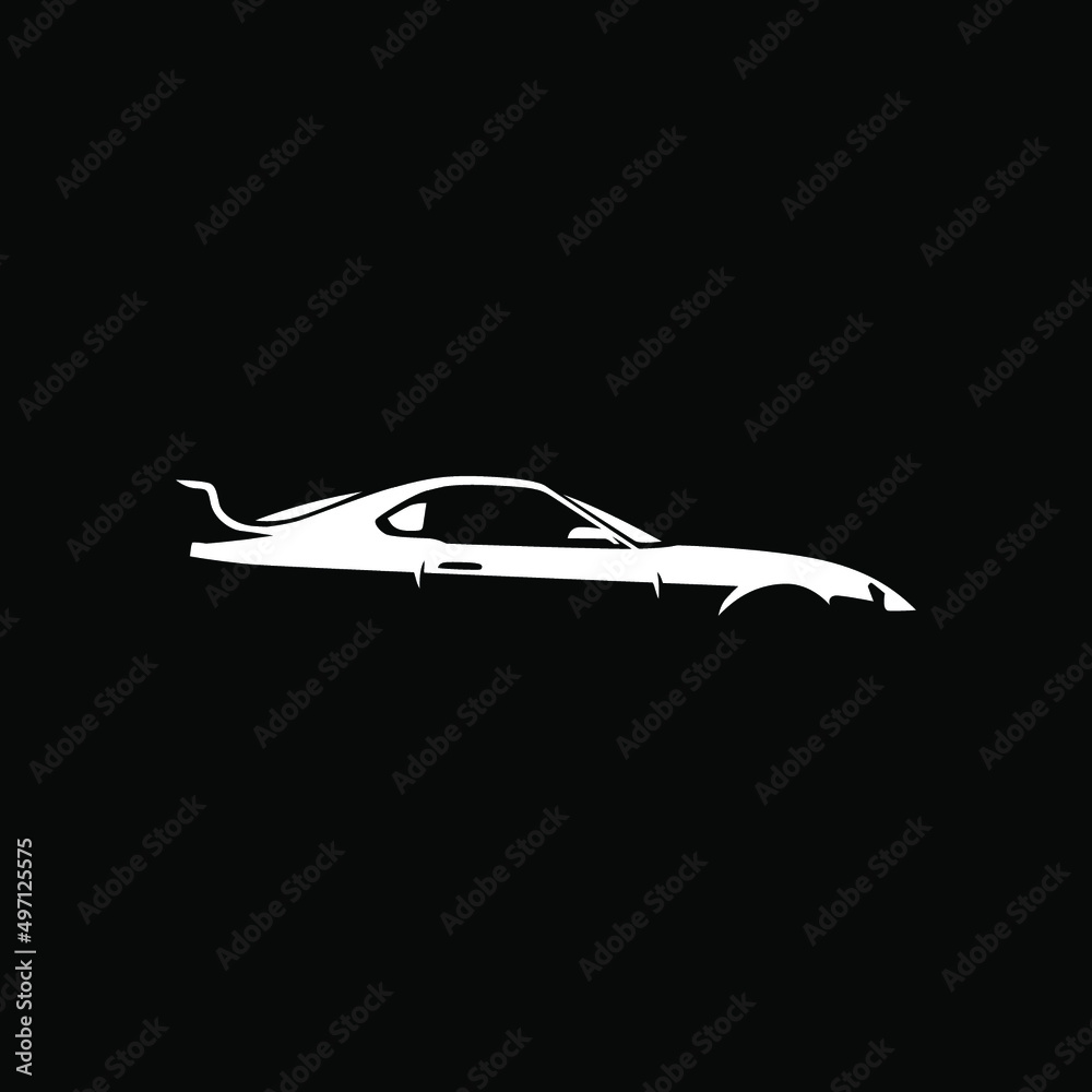 Sport car vector side view for your logo suggestion