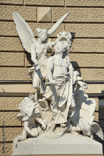The sculpture near the Odessa Opera House depicts an episode from Aristophanes' comedy 