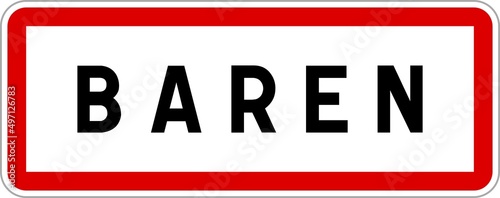 Panneau entrée ville agglomération Baren / Town entrance sign Baren photo