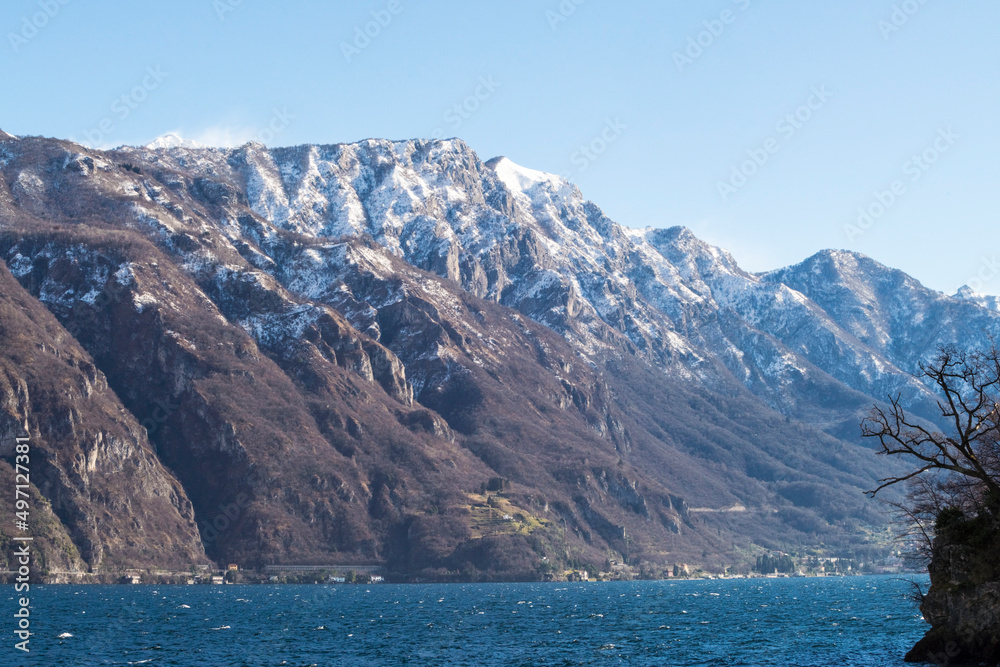 Italy, Como, Lake Como and snowcapped Alps Italy, Como, Lake Como and snowcapped Alps
