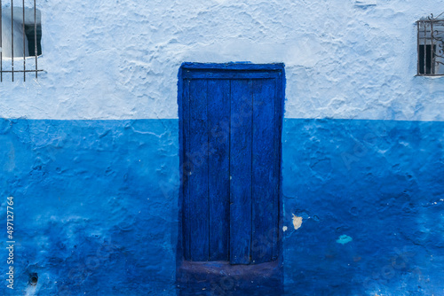 Morocco, Chefchaouen, Door of traditional blue house © Image Source