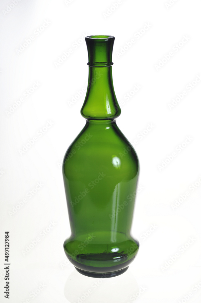 Original green empty wine bottle isolated on a white background Original green empty wine bottle isolated on a white background