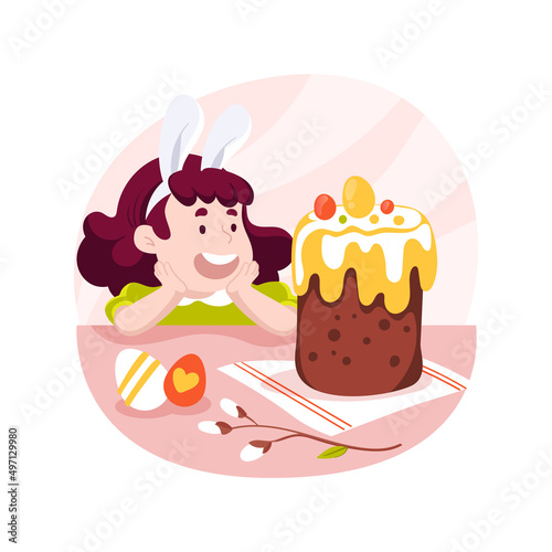 Easter cake isolated cartoon vector illustration.