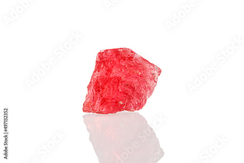 macro mineral stone spinel on a white background