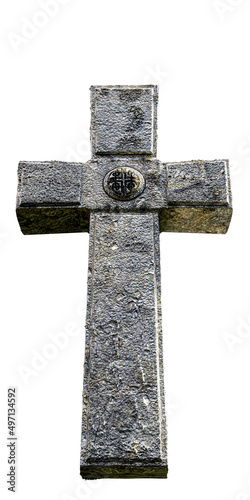 gravestone cross isolated on white background