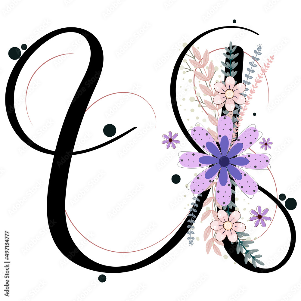 Vintage Floral Ornament Vector Hd Images, Alphabet Letter U With
