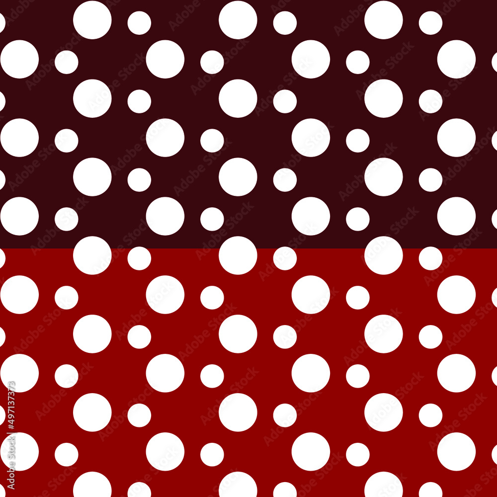 Pattern In the style of the 60s. White peas. Garnet color. Ripe cherry . red polka dots pattern