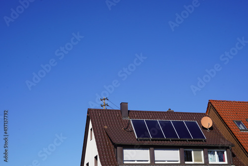 .Photovoltaic Paneel auf einer grossen Dachgaube photo