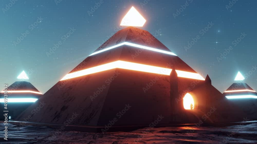 Portal to Ancient Pyramids - Loop Sci-fi Landscape Background Stock ...