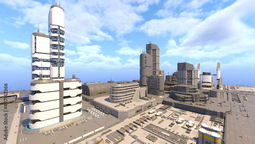Obraz premium 未来都市の風景