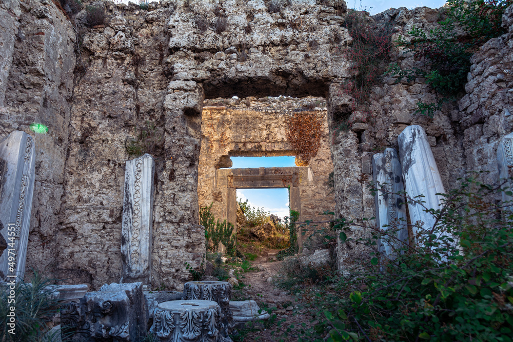 The ruins of a stone city from the time of the Roman Empire The ruins of a stone city from the time of the Roman Empire