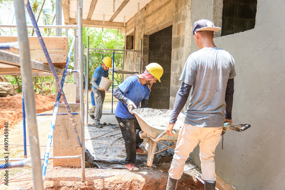 group of house construction carpenters in africa at work industry group of house construction carpenters in africa at work industry