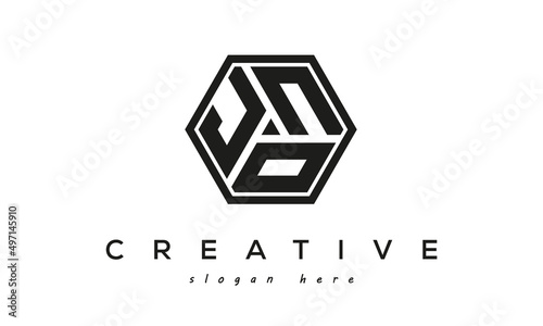 JNO creative polygon three letter logo design photo