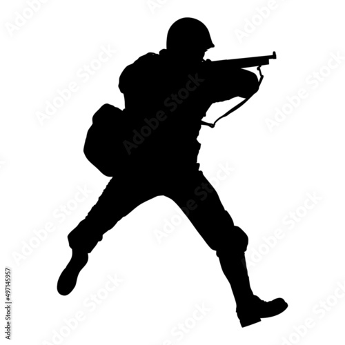 Soldier world war 2 silhouette vector image