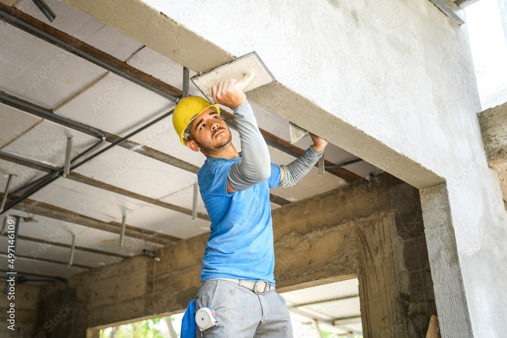 Fototapeta premium house construction carpenter in africa at work industry