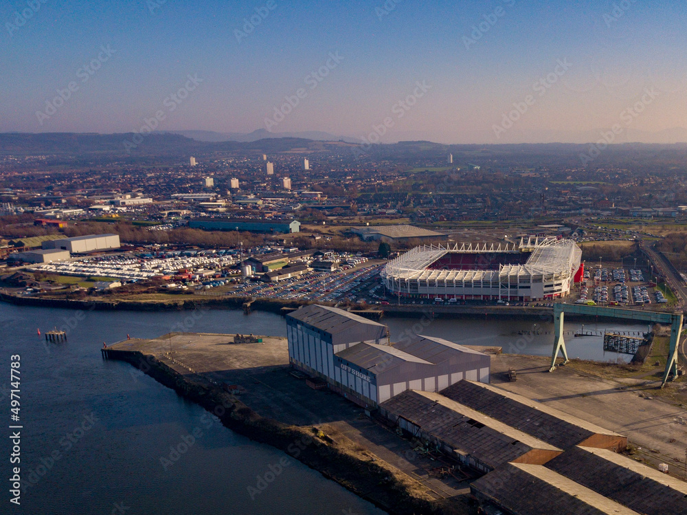 view of the industrial dockside of Middlesbrough