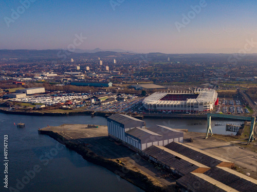 Obraz na płótnie view of the industrial dockside of Middlesbrough w salonie