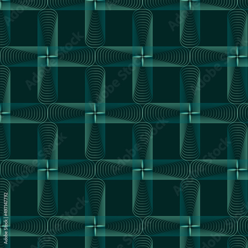 Abstract geometric optical illusion ornamental seamless background with trendy effect seamless repeat pattern