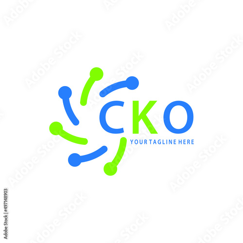 CKO logo design initial creative letter on white background.
CKO vector logo simple, elegant and luxurious,technology logo shape.CKO unique letter logo design.
  photo