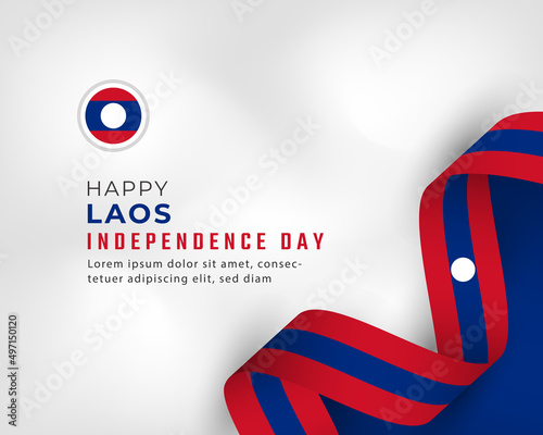Happy Laos Independence Day October 22 th Celebration Vector Design Illustration. Template for Poster, Banner, Advertising, Greeting Card or Print Design Element