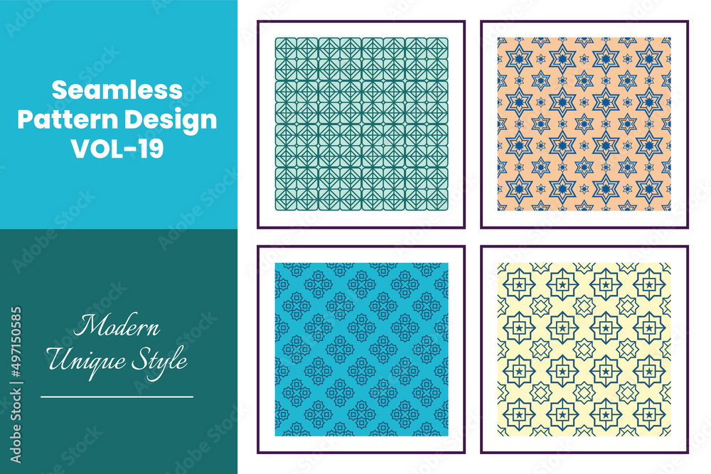 Islamic Decorative Seamless Pattern Design VOL-19