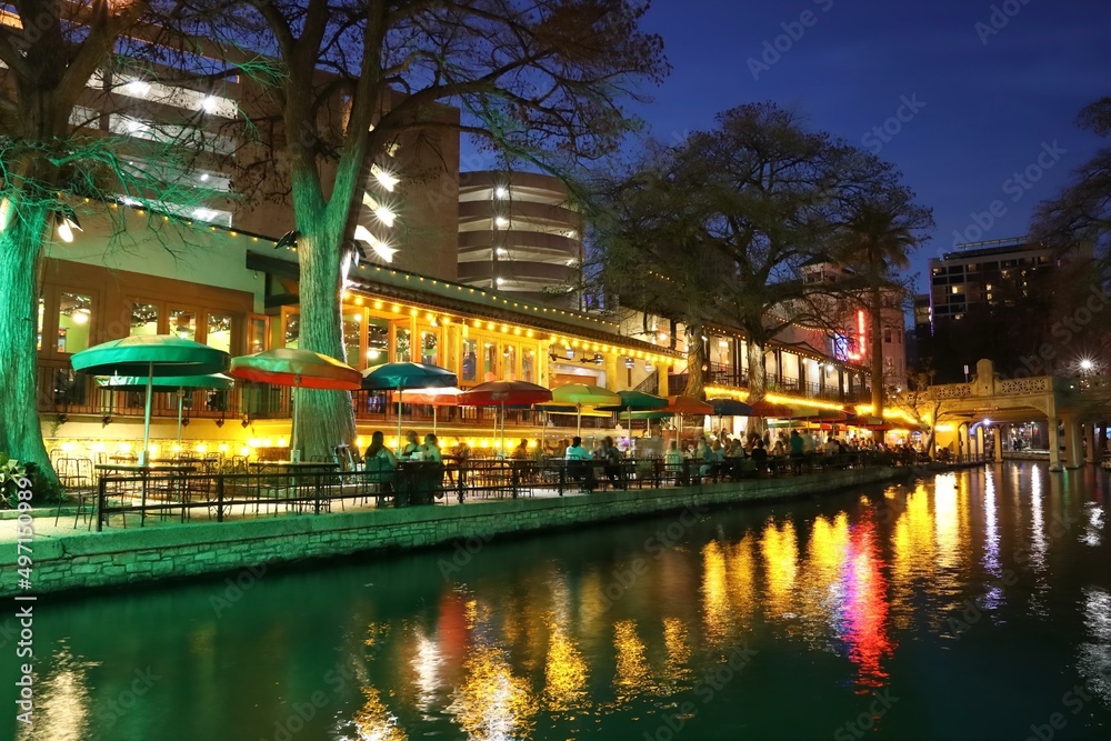 Riverwalk in San Antonio, Texas, crowded with tourists