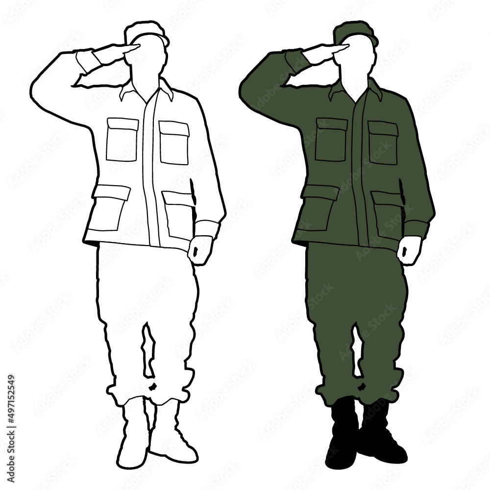 Soldier Salute Drawing Veteran Soldier Saluting s army cartoon  silhouette png  PNGWing