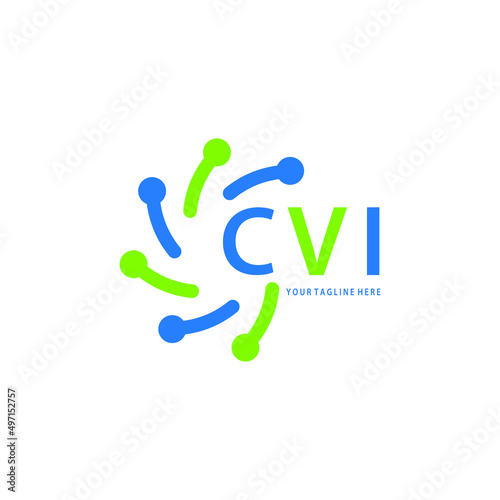 CVI logo design initial creative letter on white background.
CVI vector logo simple, elegant and luxurious,technology logo shape.CVI unique letter logo design. 
 photo