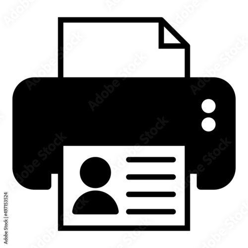 Printer Flat Icon Isolated On White Background