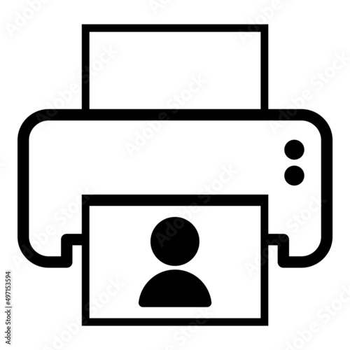 Photo Printer Flat Icon Isolated On White Background