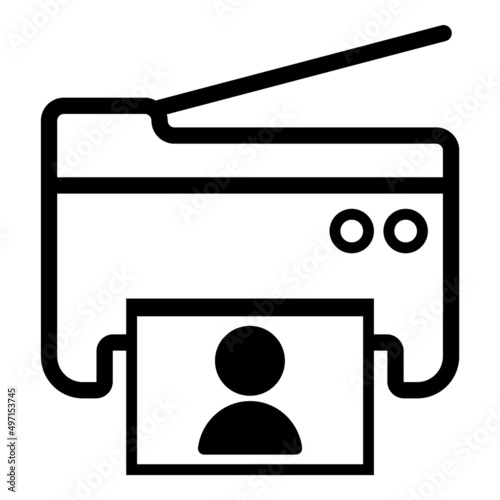 Photo Printer Flat Icon Isolated On White Background