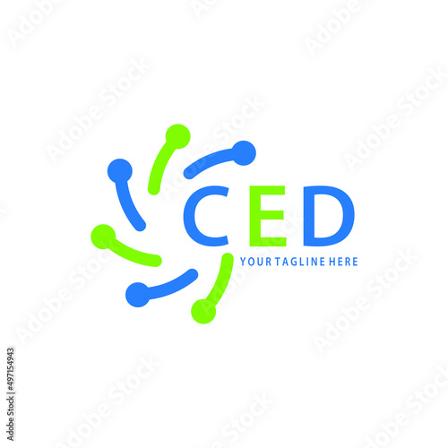 CED logo design initial creative letter on white background.
CED vector logo simple, elegant and luxurious,technology logo shape.CED unique letter logo design. 
