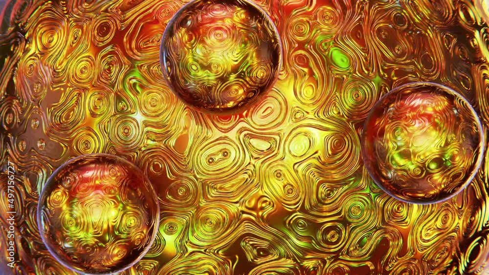Realistic satisfying looping 3D animation of the textured golden ...