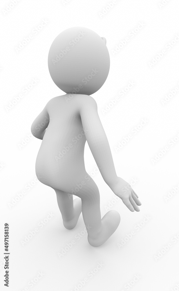 3d illustration of white character standing surprised 3d illustration of white character standing surprised