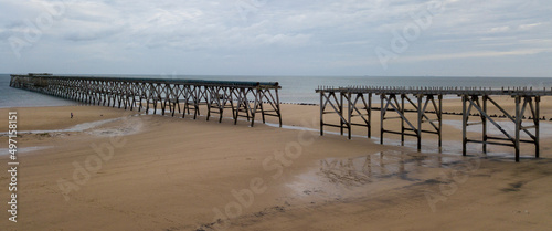 Steetly wooden pier at hartlepool photo