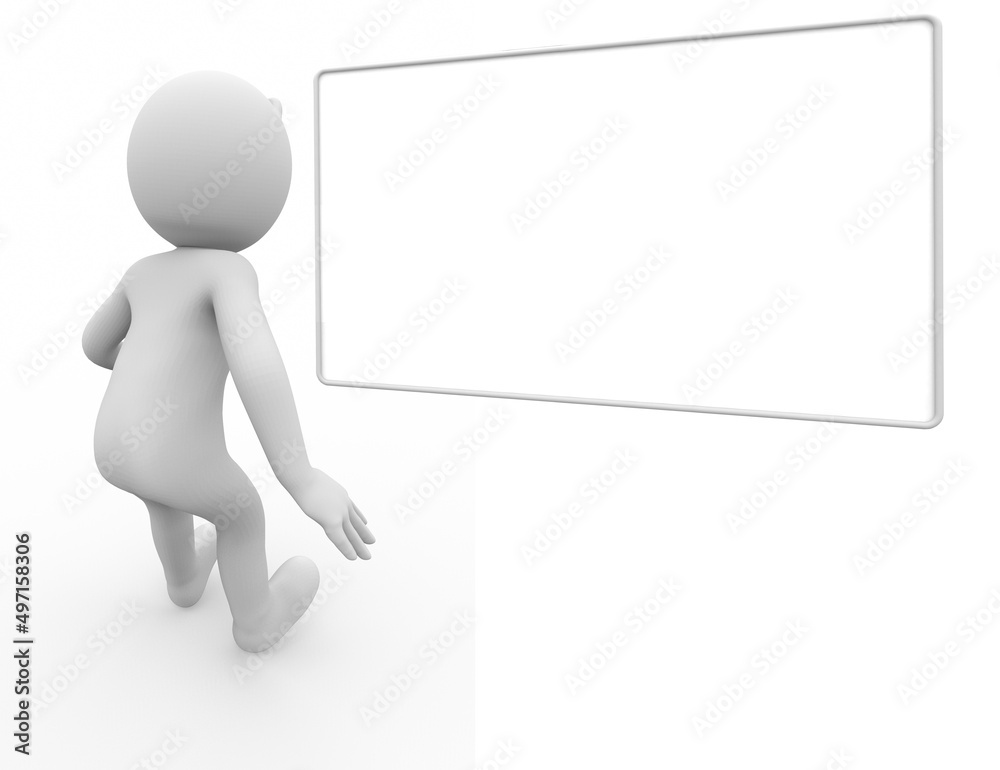 3d illustration of white character standing surprised 3d illustration of white character standing surprised