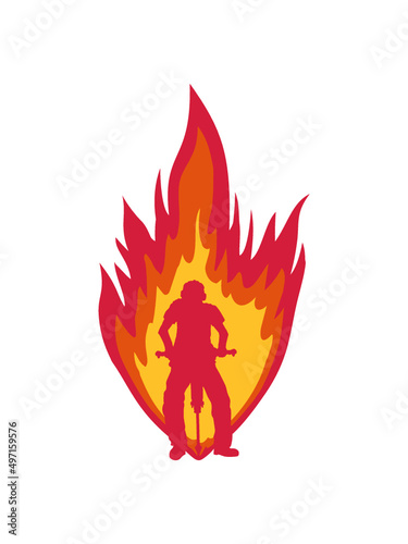 Feuer Bauarbeiter Presslufthammer 