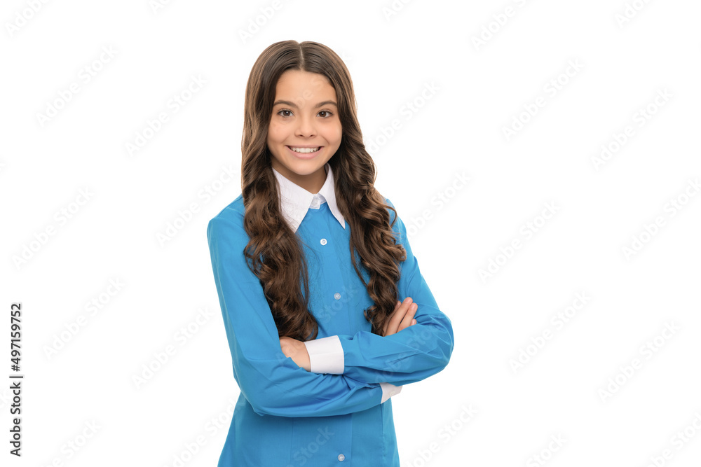 cheerful kid portrait has long curly hair isolated on white, portrait cheerful kid portrait has long curly hair isolated on white, portrait