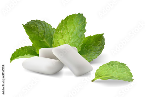 Mint gum. Vector illustration.