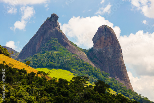 Stone of the Friar and Nun (O Frade e a Freira). Beautiful rock mountain in Cachoeiro do Itapemirim, State of Espirito Santo, Brazil. photo