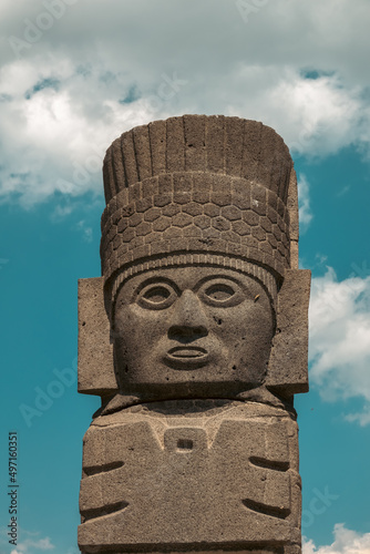 Картината върху платно Tula Warrior Atlantes, ancient Toltec Columns in Mexico